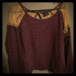 Cream Lace and Purple Sweatshirt